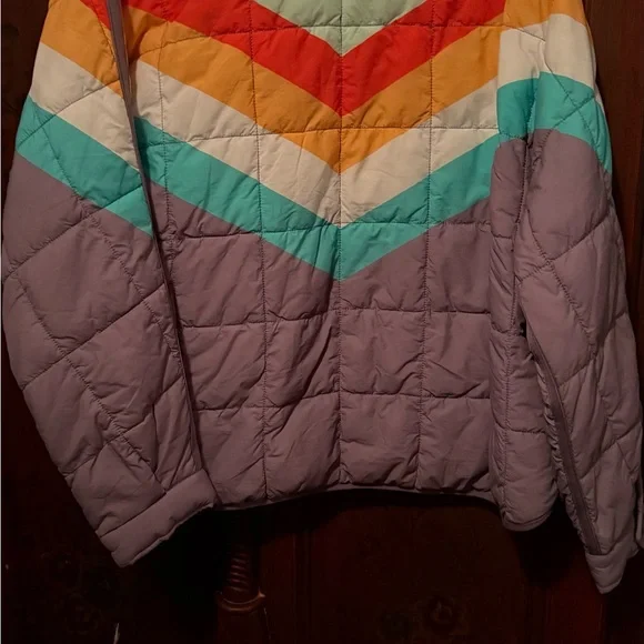 Free People Sun Valley Rainbow Chevron Puffer Jacket - Picture 5 of 6
